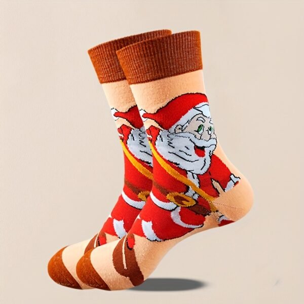 32 pairs unisex Christmas crew socks with festive patterns, soft polyester blend, and mid-calf length