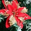 10pcs large 13.97cm red Christmas flower ornaments for tree and home décor