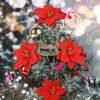 10pcs large 13.97cm red Christmas flower ornaments for tree and home décor