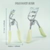 Portable Stainless Steel Eyelash Curler with comfort grip, achieving perfect curls in 5 seconds without hurting eyelashes. Suitable for all eye types.