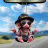 Black Acrylic Hooded Monkey Car Charm - Versatile 2D Pendant for Valentine's, Christmas, and Home Decor
