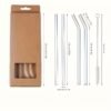 Sustainable glass straw set with cleaning brush for eco-friendly drinking