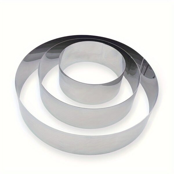 Stainless Steel Cake Rings Set of 3 for precise cake shaping and professional baking.