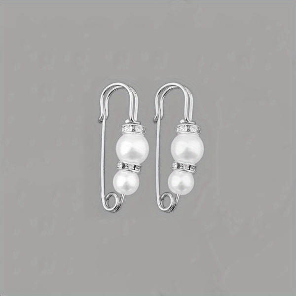 2pcs/set faux pearl pants waist pin, trousers waist pin, waist circumference change fixed brooch for adjustable fit and style.