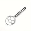 Stainless steel whisk with double-eye rings, perfect for mixing flour, beating cream, and dough mixing in baking and cooking.