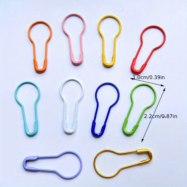 20pcs Assorted Colors Gourd Safety Pins, Pear-Shaped Tag Pins for Sewing and Knitting Crafts