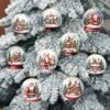 9-piece set of Christmas crystal and rustic wooden ornaments, featuring festive figures, perfect for vintage-style holiday tree and home decor.