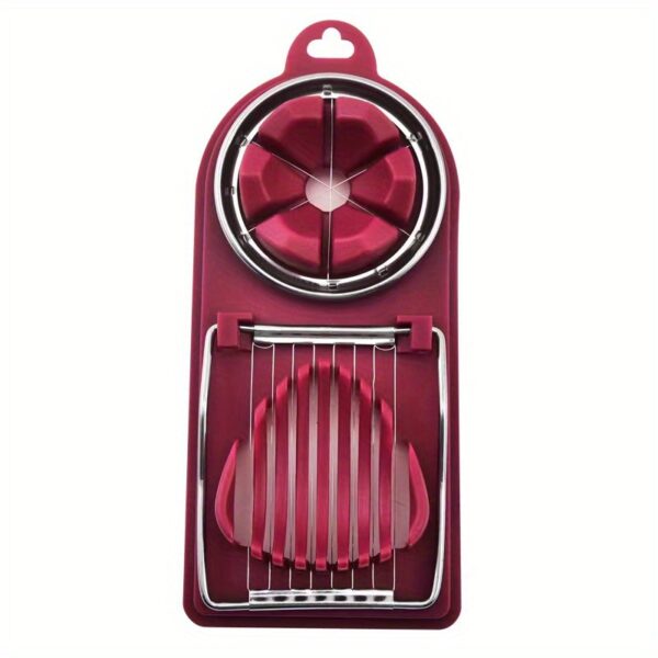 2-in-1 Stainless Steel Egg Slicer with two slicing options for eggs, mushrooms, and more.