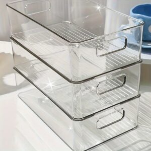 3-pack acrylic drawer organizers with handles for tidy and organized storage