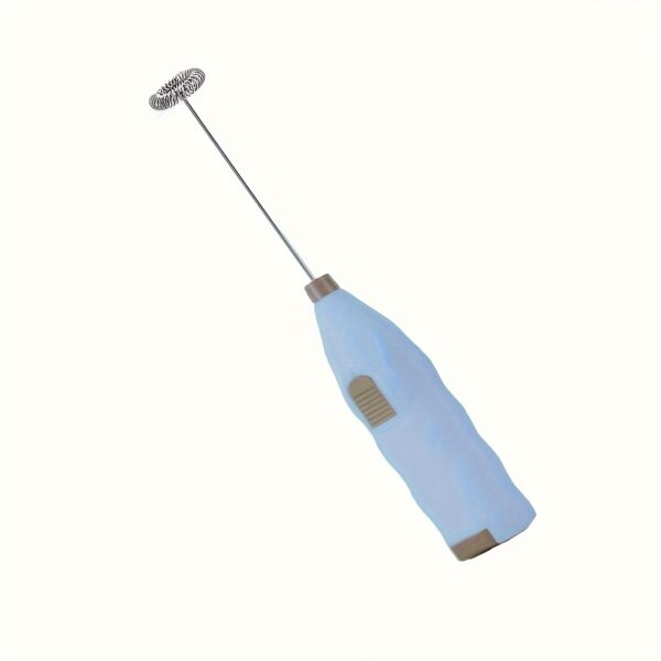 Electric milk frother and handheld eggbeater for making coffee foam, milk foam, and blending eggs, a versatile kitchen tool.