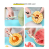 Stainless steel watermelon baller and carving knife, designed for effortlessly scooping and carving watermelon.