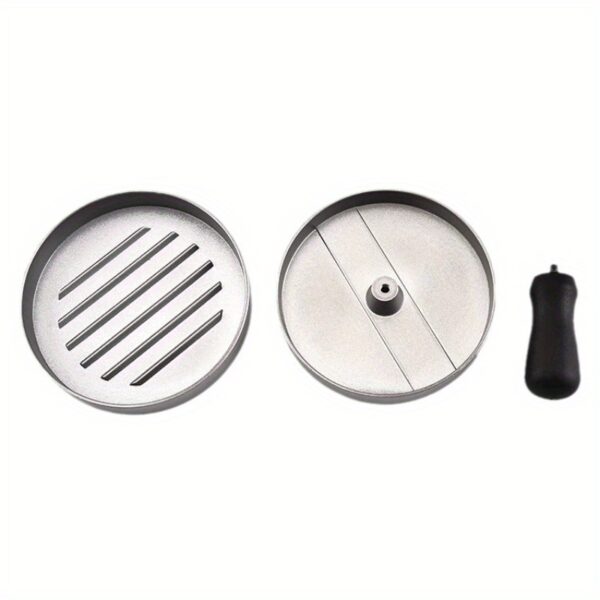 Manual non-stick hamburger meat press for home kitchen, breakfast pancake maker, and hamburger patty mold.