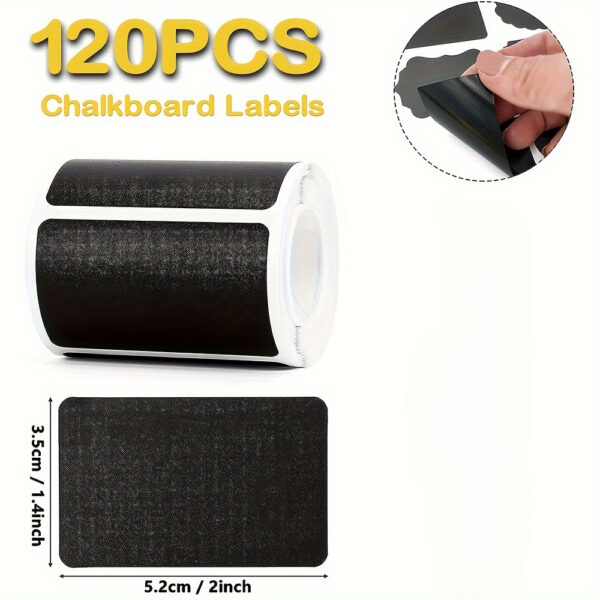 120pcs chalkboard labels set, waterproof reusable blackboard stickers with 1 liquid chalk marker for jars, storage, and home organization.