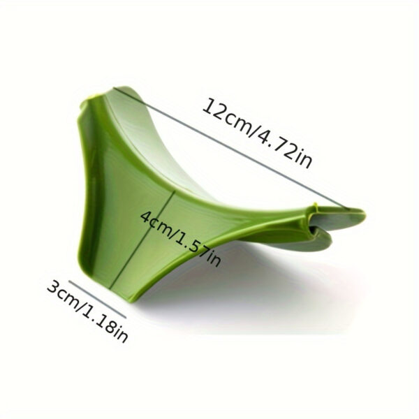 Anti-spill plastic soup funnel designed for pouring soups and liquids without mess.