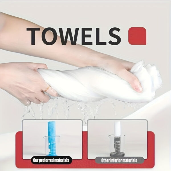 Portable compressed disposable towels, thickened face towel for travel and home use, skin-safe, no phthalates.