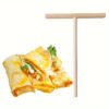 Bamboo T-shaped pancake spreader, reusable and easy to clean, perfect for home and professional use.