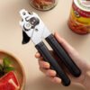 3-in-1 multifunctional can opener, jar and bottle opener designed for seniors and weak hands, ideal for kitchen and restaurant use.