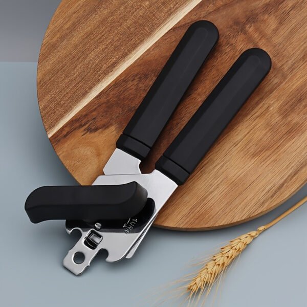 3-in-1 multifunctional can opener, jar and bottle opener designed for seniors and weak hands, ideal for kitchen and restaurant use.