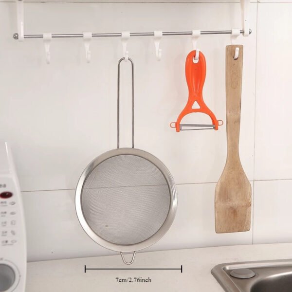 Stainless steel wide-rimmed fine mesh skimmer spoon for filtering oil and soy milk
