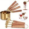 Stainless steel measuring cups and spoons set for precise cooking and baking measurements