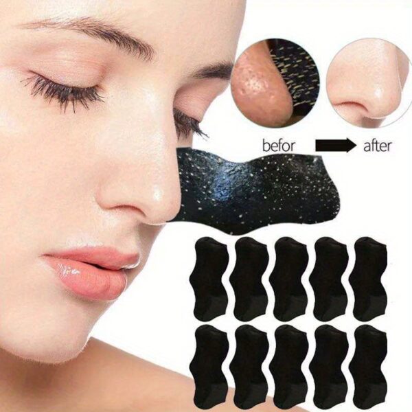 1 Pack of 10 Blackhead Removal Patches - Nose Pore Strips for Cleansing and Skin Care