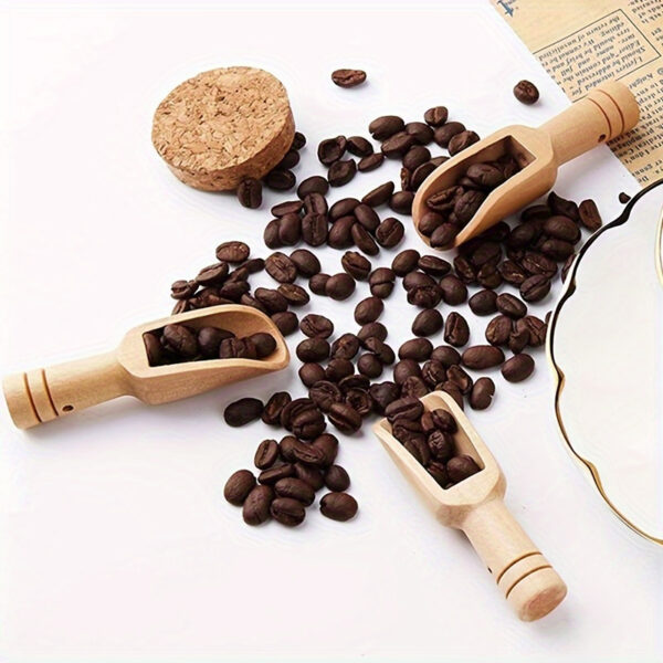 12pcs wooden mini spice scoops, versatile small spoons for sugar, tea, coffee, and condiments.