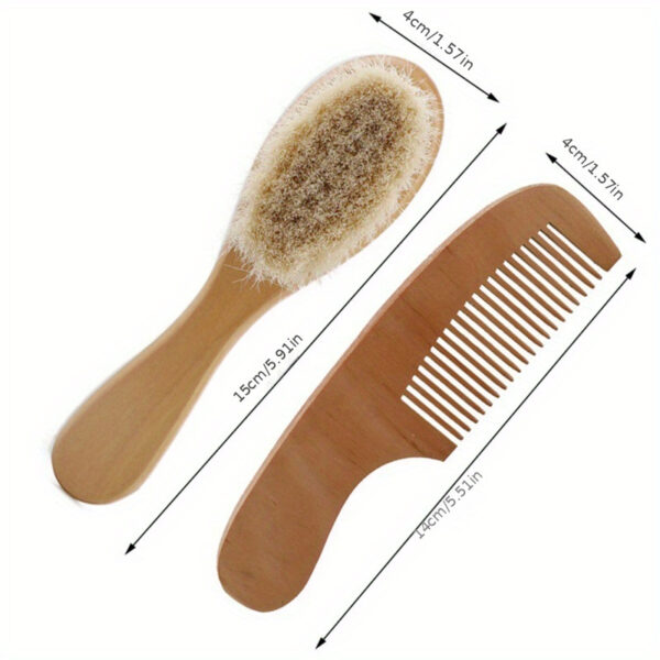 Wooden Hair Brush Comb with Soft Bristles - Gentle Detangling, Head Massaging, and Scalp Stimulation, Ergonomic Design