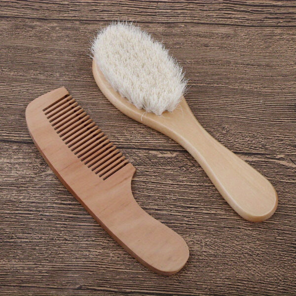 Wooden Hair Brush Comb with Soft Bristles - Gentle Detangling, Head Massaging, and Scalp Stimulation, Ergonomic Design