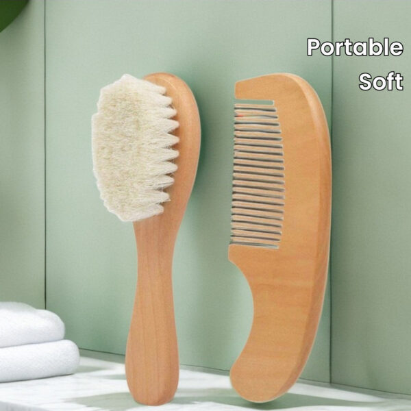 Wooden Hair Brush Comb with Soft Bristles - Gentle Detangling, Head Massaging, and Scalp Stimulation, Ergonomic Design