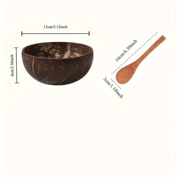 EcoBowl coconut shell bowls and wooden spoons set for sustainable dining