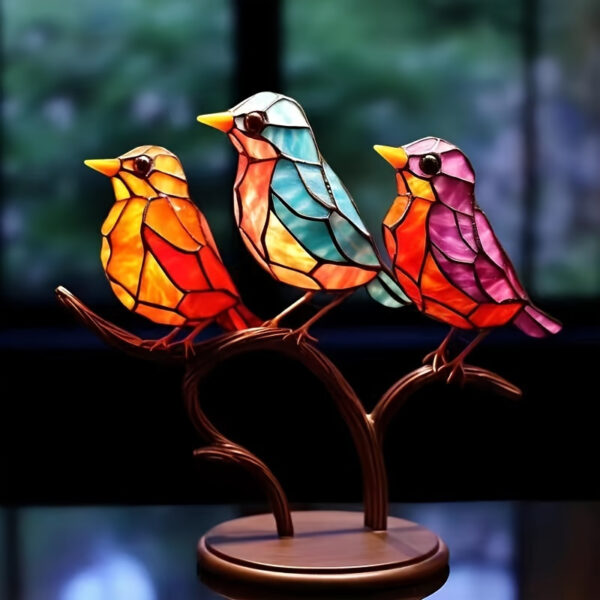 Charming Bird-Shaped Acrylic Decor - Colorful Animal Figurine for Home & Garden Display