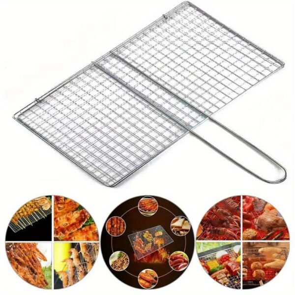 Cast iron BBQ grill mesh, non-stick and heat-resistant for grilling.