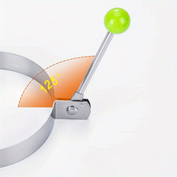 "Stainless steel non-electric egg ring, designed for cooking perfectly shaped eggs without electricity.