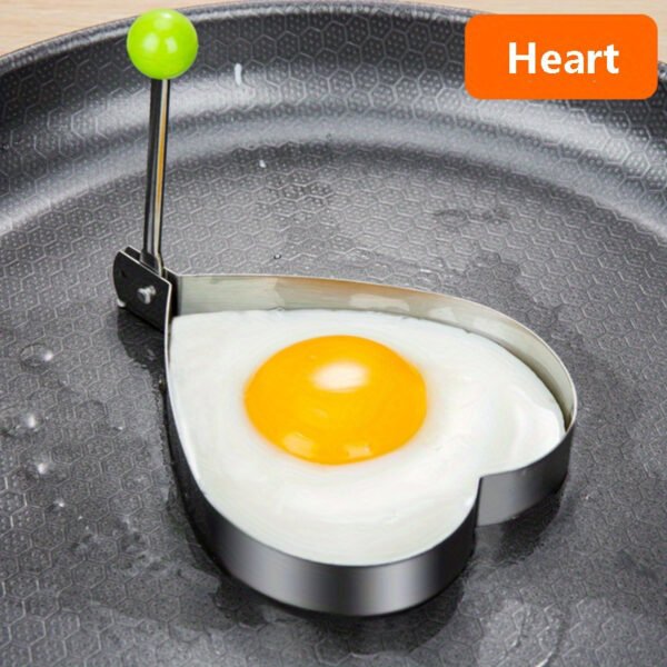 "Stainless steel non-electric egg ring, designed for cooking perfectly shaped eggs without electricity.