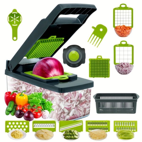 4pcs Multifunctional Vegetable Chopper Set for quick and easy vegetable cutting and dicing.