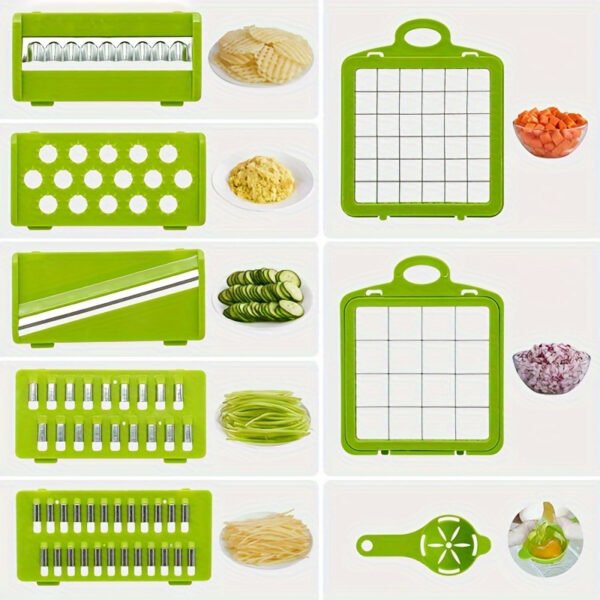 4pcs Multifunctional Vegetable Chopper Set for quick and easy vegetable cutting and dicing.