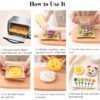Cartoon animal sandwich cutter set with bento and holiday-themed molds for fun, shaped sandwiches.