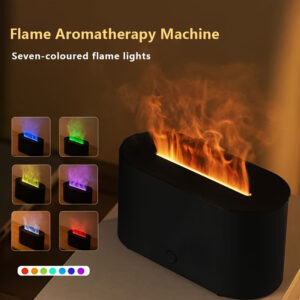 1pc aromatherapy diffuser with LED flame light, USB powered, 36V, ideal for bedroom, living room, office decor, perfect Christmas gift.