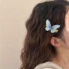 Sparkling Butterfly Hair Clip Set for Girls - Colorful Rhinestone & Mesh Designs, Alloy Construction, Fashionable Accessories.