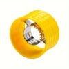 Stainless steel corn cob sheller for easy and manual removal of corn kernels.