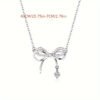 Bow necklace with artificial diamonds, clavicle chain, perfect gift for holidays and special occasions.