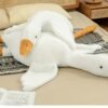 1pc Contemporary White Goose Plush Pillow Toy - 100% Animal Themed Cuddly Doll, Machine Washable, Non-Woven Fabric