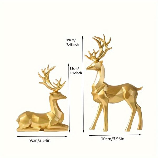 2pcs reindeer statue set for Christmas, New Year, wedding, and home décor