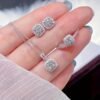 Elegant 3-piece fashion jewelry set with stud earrings, pendant necklace, and ring featuring synthetic faux gemstone inlay in cuboid zirconia design, made from zinc alloy, perfect gift for women.
