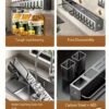 Wall-mounted carbon steel kitchen utensil holder for organizing cooking tools and utensils.