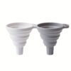 1pc collapsible silicone funnel, designed for easy storage and kitchen use, perfect for transferring liquids and powders.