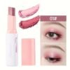2-color pearly glitter eyeshadow stick, waterproof, sweat-proof, smudge-proof, long-lasting, colorfast eyeshadow, perfect for music festivals, infused with plant squalane.