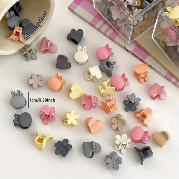 30pcs Cute Bunny & Floral Hair Clips - Colorful Resin Barrettes for Girls, Perfect for Gifts or Casual Attire