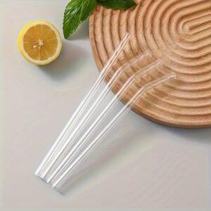 Sustainable glass straw set with cleaning brush for eco-friendly drinking