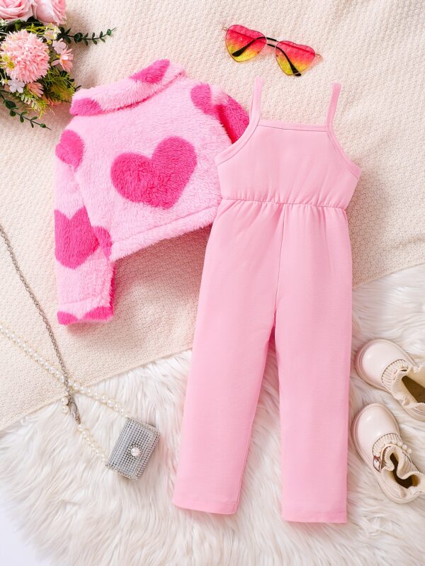 Fashion Tie Dye Jumpsuit for Girls, Polyester Knit Fabric with Plush Warm Jacket and Suspender Pants, Fall/Winter Regular Fit, Outdoor Wear.